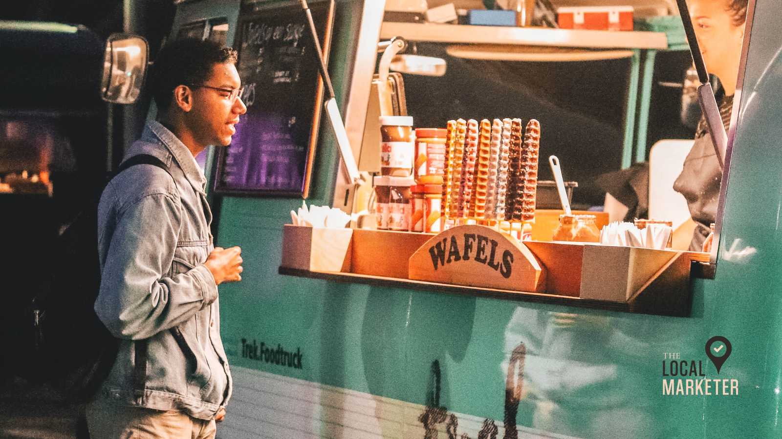 Photo of customer at a food truck